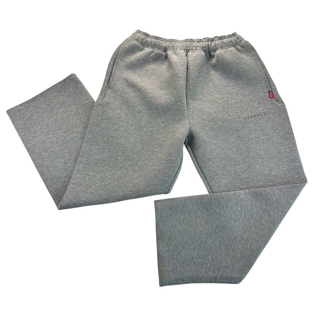 YoungLA Mens Wide Leg Sweatpants Gray Heather Relaxed Fit XL Lounge Gym Street
